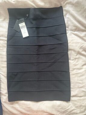 BCBGMaxAzria Black Horizontal Bandage Pencil Skirt